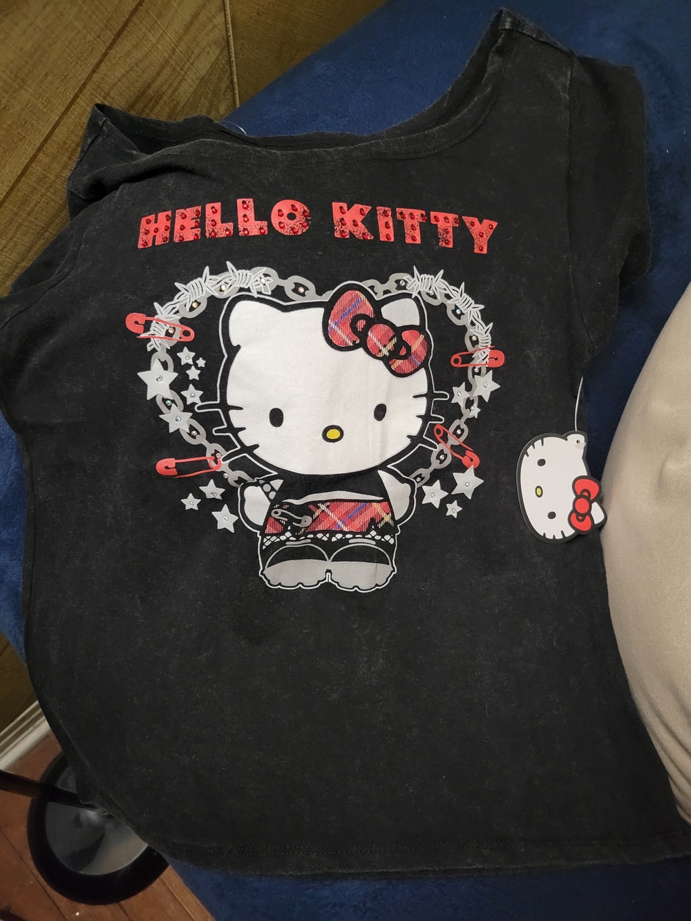 Hello Kitty Punk-Off Shoulder T-Shirt